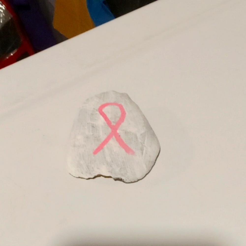 COPY - Breast cancer awareness rock